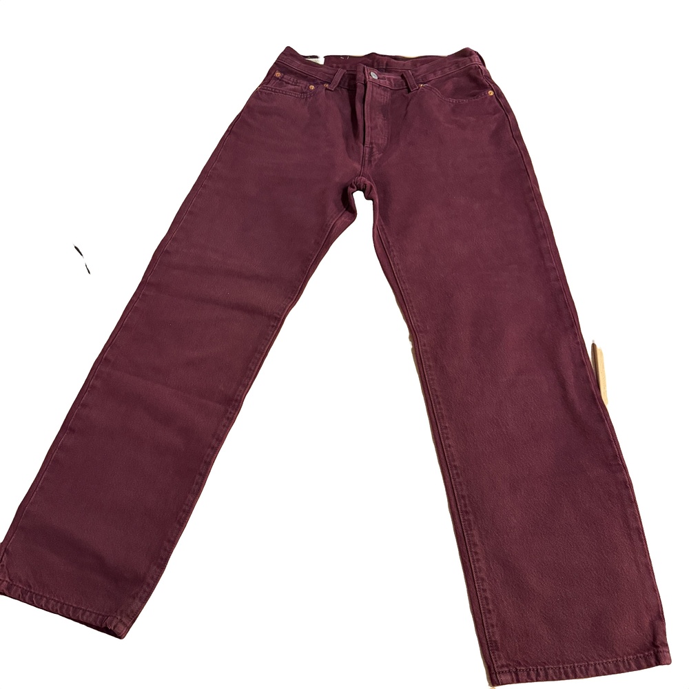Levi's 501 '90s NWOT Women's Mid Rise Straight Leg Denim Burgundy Jeans Size 29
